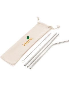 3-teiliges Trinkhalm-Set aus Stainless Steel