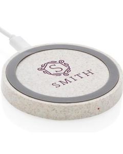 Rundes 5W Charging Pad aus Weizenstroh
