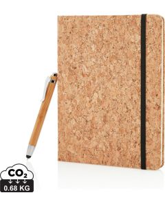 Kork A5 Notizbuch mit Bambus Stift und Stylus