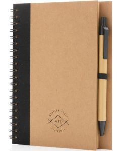 Kraft Spiral-Notizbuch mit Stift