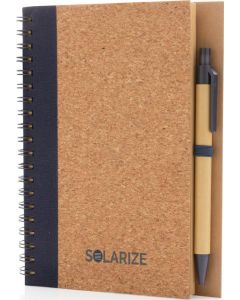 Kork Spiral-Notizbuch mit Stift