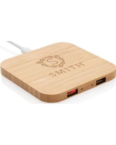 5W-Wireless-Charger aus Bambus mit USB