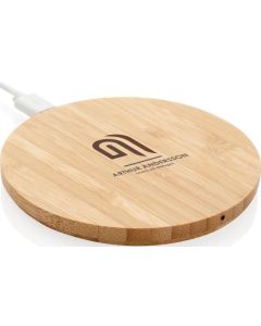 Rundes kabelloses 5W-Ladegerät aus Bambus