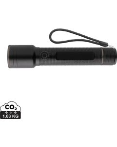 Große Gear X Taschenlampe aus RCS recycelt. Alu mit USB-Akku