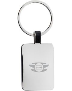 Eckiger Schlüsselring aus RCS rec. Zinklegierung