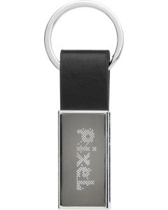 Schicker PU Schlüsselanhänger aus RCS recyc. Zinklegierung