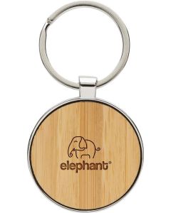 Schlüsselanhänger aus RCS rec. Zinklegierung mit Bambus