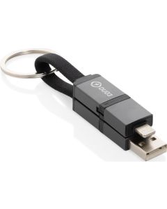 Terra 4in1 Schnellladekabel für den Schlüsselbund aus rAlu