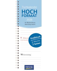 Korsch Tischkalender Hochformat Grossdruck