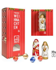 Lindt Lindor Adventsspender Turm mit Hohlfigur - inkl. Werbedruck