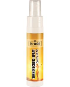Sonnenschutzspray Sensitiv LSF 50 in 50 ml Sprayflasche Slim - wahlweise mit Loopi - inkl. individuellem 4c-Etikett