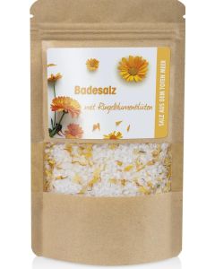 Badesalz mit Blüten, 200 g in ZIP-Tasche mit 4c Etikett