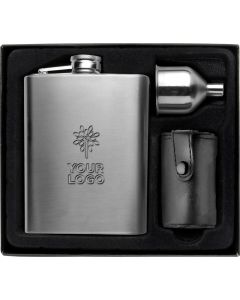 Flachmann Set aus Edelstahl Brittany