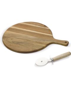 Pizza Schneidebrett mit Rollmesser