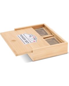 Pokerset in Bambus-Geschenkbox