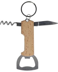 Bambus Wein & Flaschenöffner Schlüsselanhänger