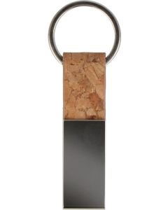 Schlüsselanhänger Kork & Metall rechteckig