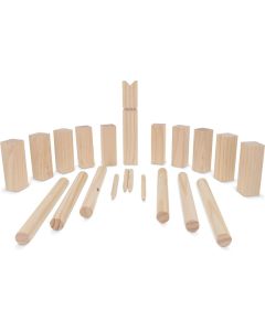 Kubb Spiel aus Holz mit Beutel