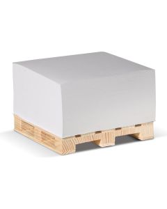 Zettelblock 10x10x5cm FSC auf Holzpalette
