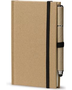 Karton Notizbuch A6 + Stift, 160 Seiten, liniert