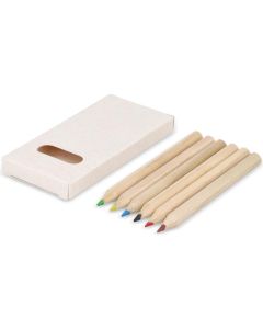 6 Buntstifte in einer Schachtel aus recyceltem Milchkarton