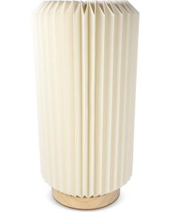 Coollux faltbare Papier-LED-Lampe Aurora Tall auf Holzsockel, 32cm