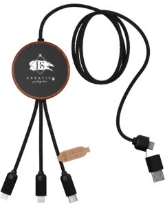 SCX.design C40 5in1 Ladekabel aus rPET mit 10W Ladepad und Leuchtlogo