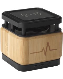 Bamboo Block Speaker mit kabellosem Ladegerät