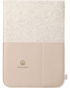 Recycled Felt & Apple Leather Laptop Sleeve 16"