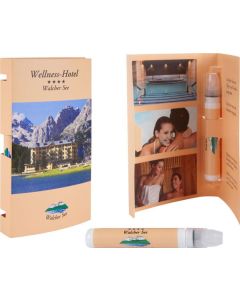 Pflegestick mit Klappkarte Pocket Greeting - inkl. Werbedruck