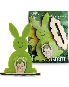Steckfigur Hase in Werbekarte - Hase - inkl. Werbedruck