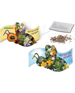 Bienen Klappkärtchen mit Samen - inkl. Werbedruck