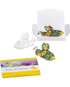 Samenpapier in Klappkärtchen - Design nach Wahl - inkl. Werbedruck