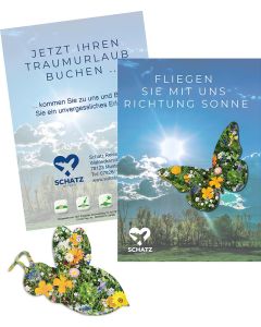 Samenpapier auf A6-Karte - Design nach Wahl - inkl. Werbedruck