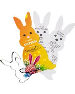 Backförmchen mit Rezeptblock Hase - inkl. Werbedruck