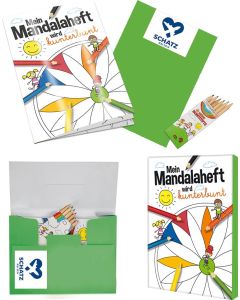 Malbuch / Mal-Set A5 - Mandala - inkl. Werbedruck