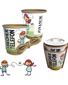 Pappbecher-Telefon - inkl. Werbedruck