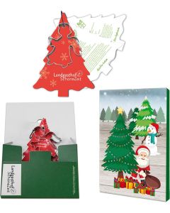 Backförmchen mit Rezeptblock - in weihnachtlicher Mappe - inkl. Werbedruck
