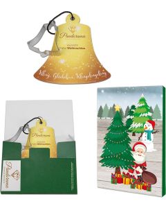 Backförmchen mit Rezeptblock Glocke - in weihnachtlicher Mappe - inkl. Werbedruck