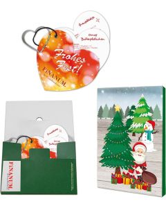 Backförmchen mit Rezeptblock Weihnachtsherz - in weihnachtlicher Mappe - inkl. Werbedruck