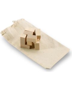 Holzpuzzle im Baumwollbeutel