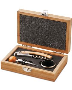 Wein-Set in Bambus-Box