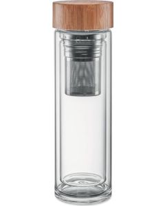 Doppelwandige Trinkflasche aus Glas 400 ml