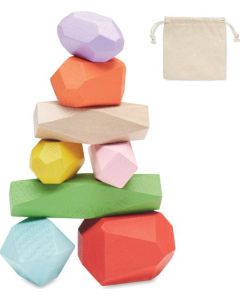 Holzsteine im Beutel