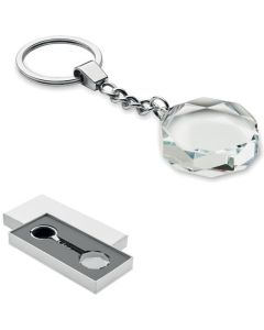 Schlüsselanhänger Glas rund