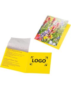 Samenpapier Blumenkärtchen - bunte Blumenmischung - inkl. 1-4 c Logo-Digitaldruck