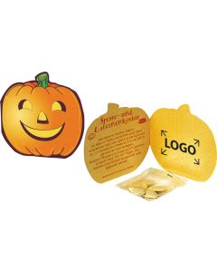 Klappkärtchen Halloween - Kürbis - inkl. 1-4 c Logo-Digitaldruck