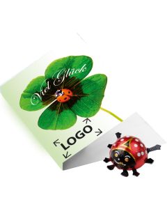 Klappkärtchen Glückskäfer - inkl. 1-4 c Logo-Digitaldruck