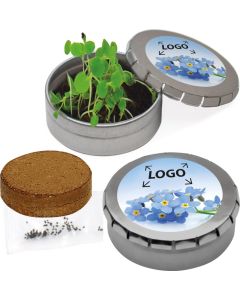 Pflanzdöschen Vergiss-mein-nicht - inkl. 1-4 c Logo-Digitaldruck