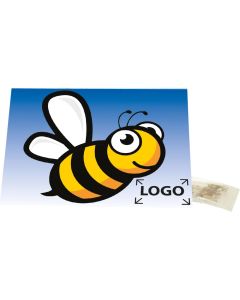 Klappkärtchen 9 x 6 cm - Samen nach Wahl - inkl. 1-4 c Logo-Digitaldruck